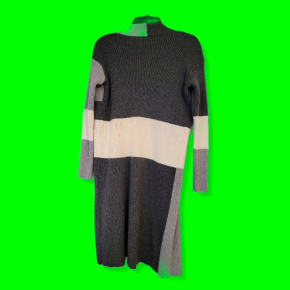 VINCE CAMUTO Colorblocked Open-Front duster Cardigan small Black, gray, … - Picture 2 of 12